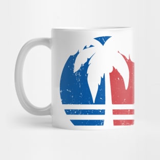 Vintage & Distressed American Flag Beach Sunset Mug